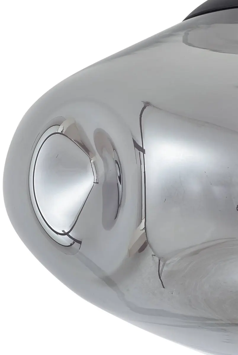 Lindby Hanglamp Glas - 1 Lichtpunt - Ø35cm - Rookgrijs/Zandzwart