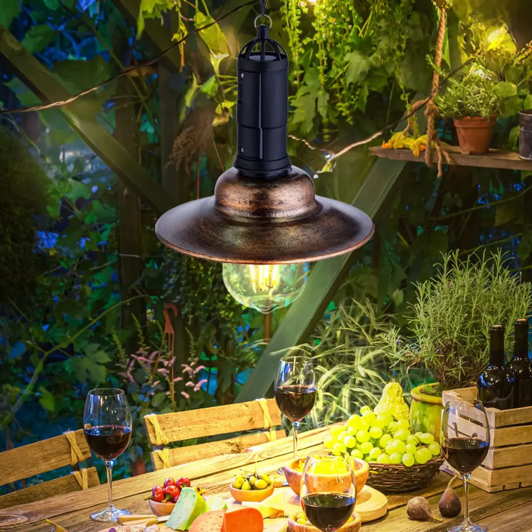 Globo LED Solarlamp Hanglamp 15,5x50cm - Brons