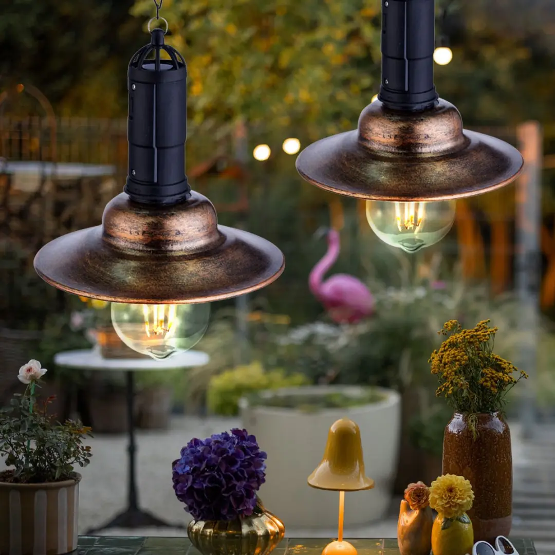 Globo LED Solarlamp Hanglamp 15,5x50cm - Brons