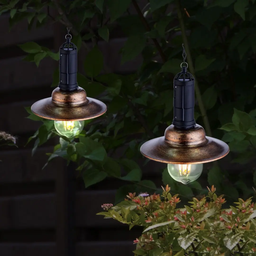 Globo LED Solarlamp Hanglamp 15,5x50cm - Brons