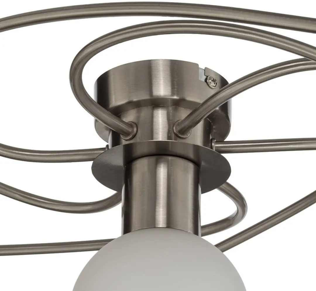 Lindby Plafondlamp 7-lichts - Ø65cm - E14 - Wit/Nikkel