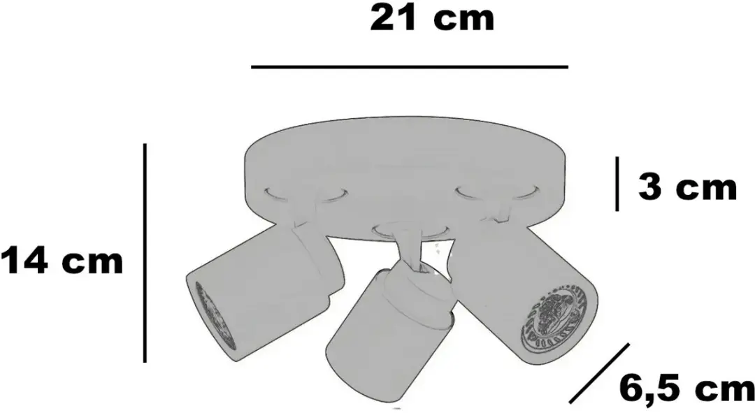 Freelight Razza Opbouwspot 3-lichts - Ø21cm - Crème