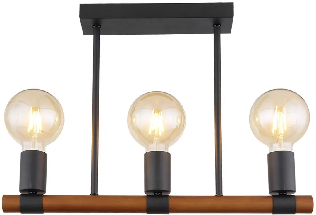 Globo Houten Plafondlamp 3 Vlammen