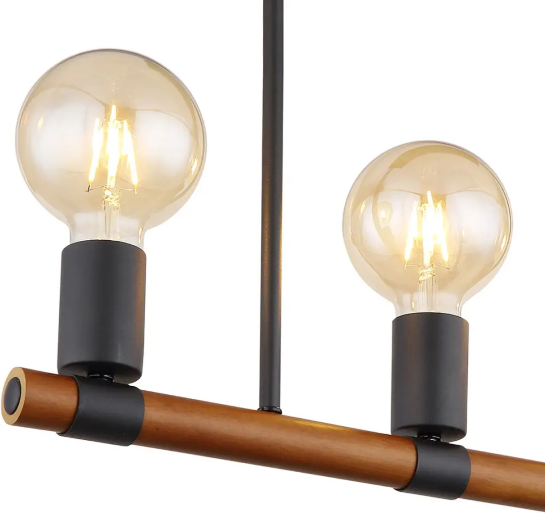 Globo Houten Plafondlamp 3 Vlammen - E27 - 49x6x35cm