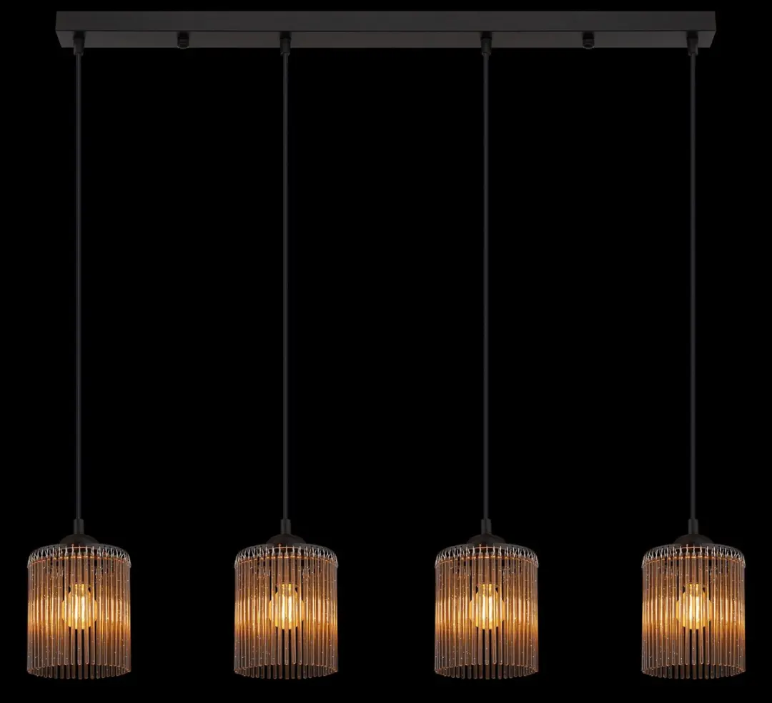 Globo Leeds Hanglamp - 4x E14 - Zwart