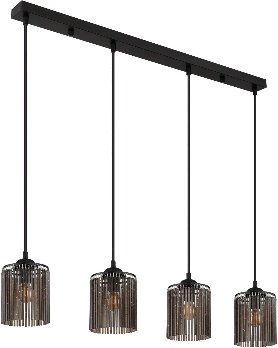 Globo Leeds Hanglamp - 4x E14 - Zwart