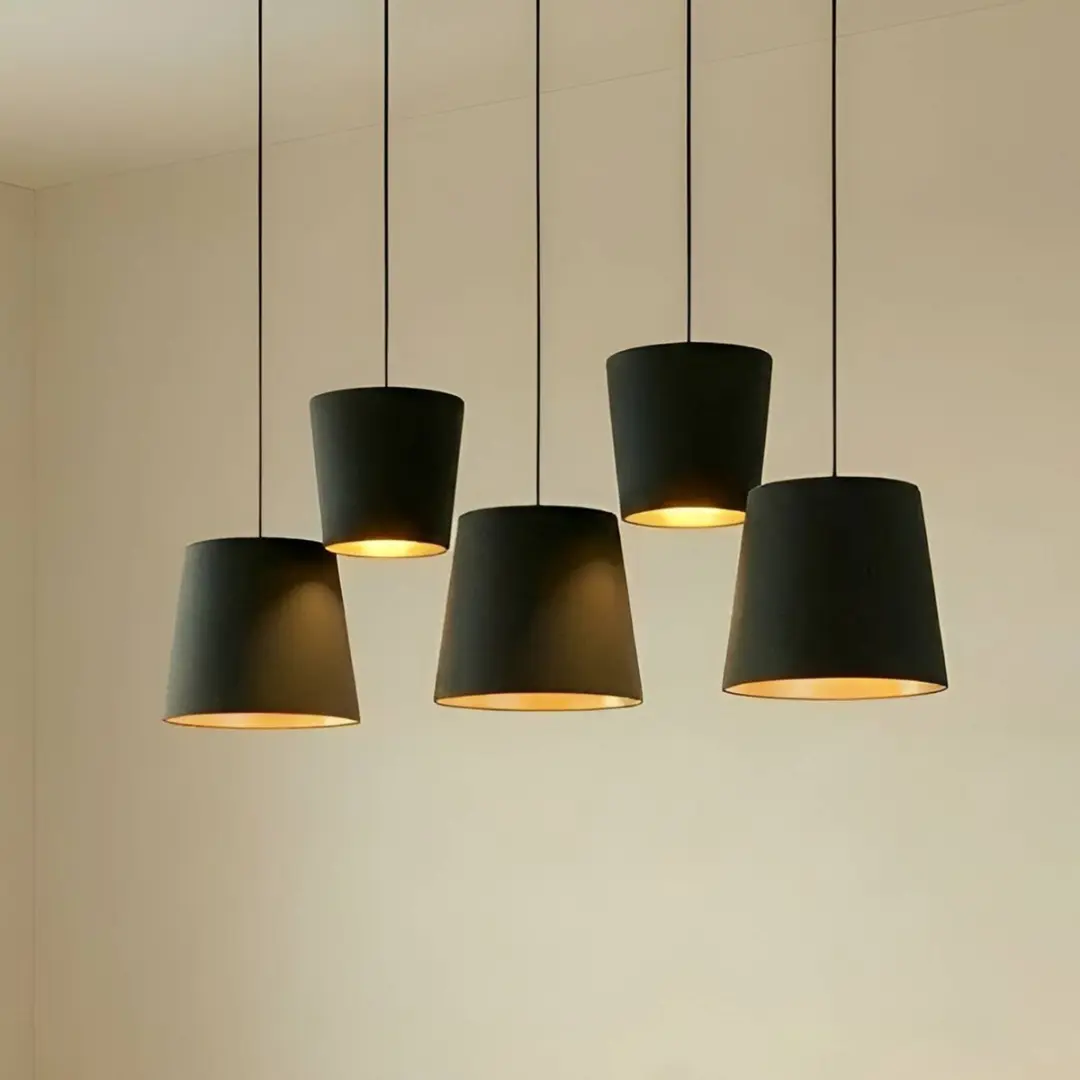 Lucande Hanglamp 5-lichts E27 - Zwart/Goud/Messing