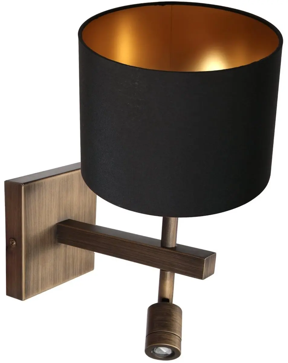 Steinhauer Wandlamp 4890BR - 2x1W Warm Wit - Bruin/Zwart