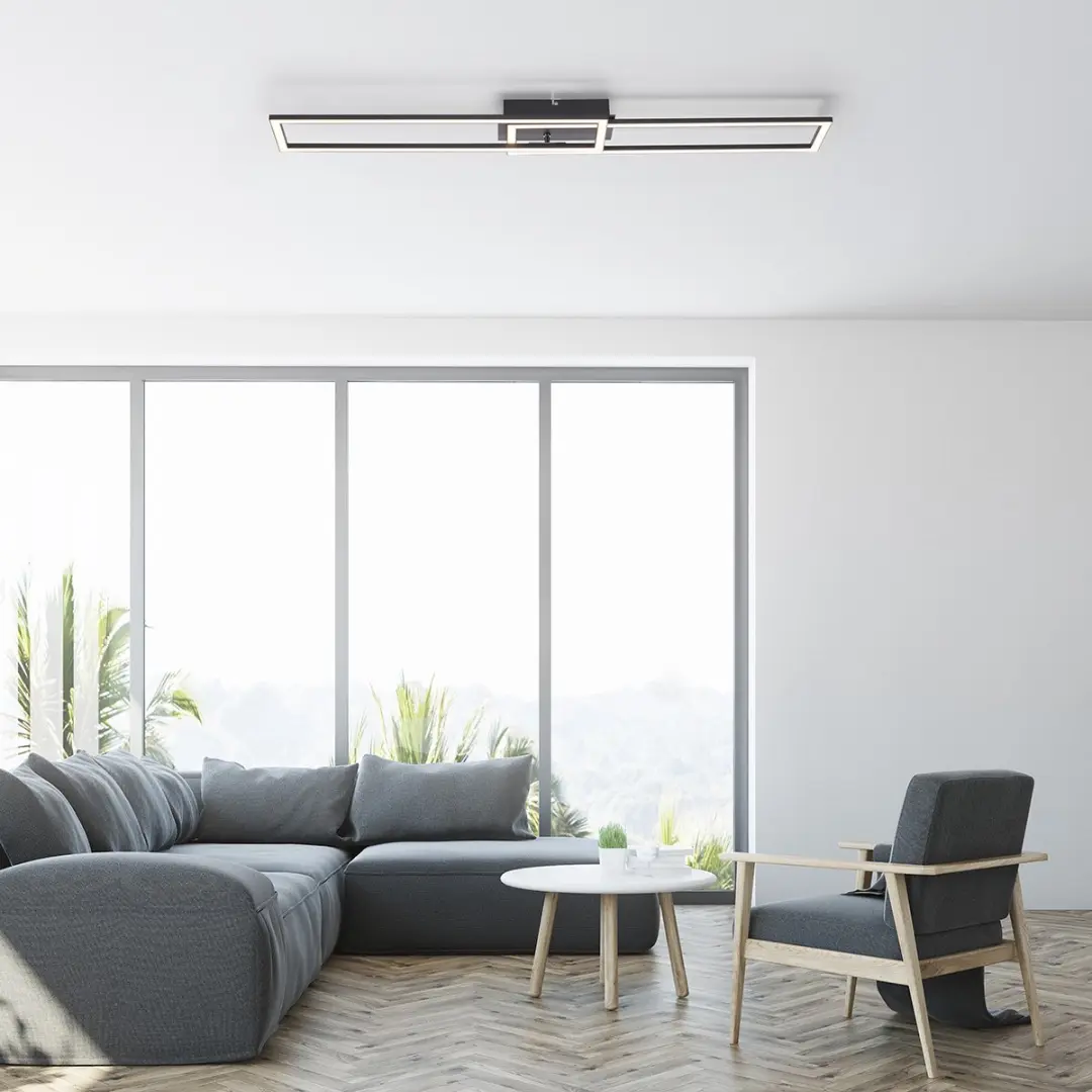 Paul Neuhaus Iven Plafondlamp 101x20cm - Zwart
