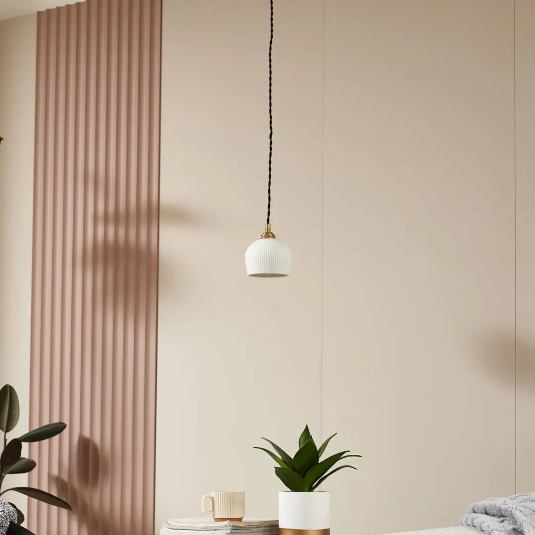 Lindby Hanglamp Keramiek 1 Licht E14 Wit