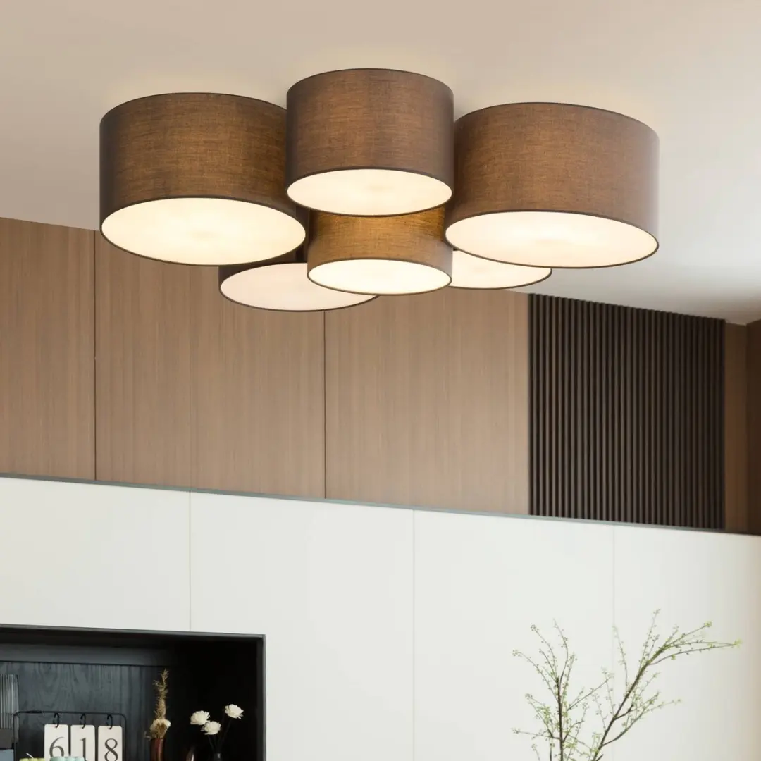 Lindby Plafondlamp 6-Lichts Textiel Metaal