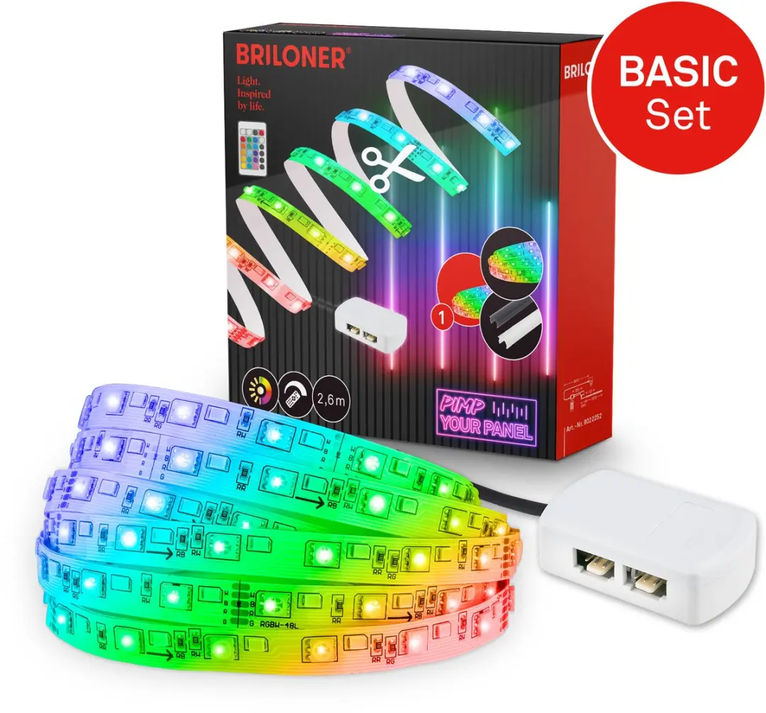Briloner LED Strip Starter Kit 2,6m RGB Basis Set
