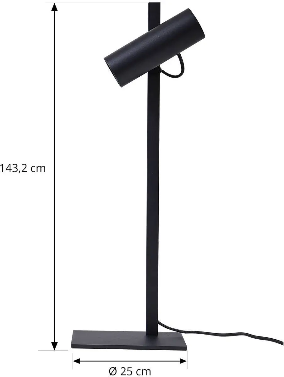 Lucande Bureaulamp Metaal GU10 10W - 55cm - Zwart