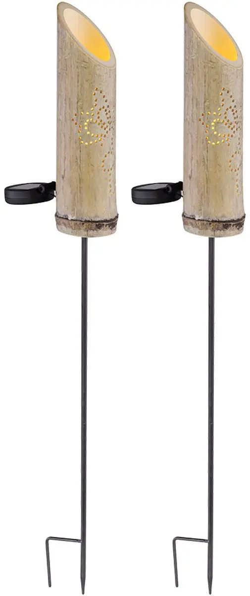 Globo Bamboe Solarlamp Steeklamp