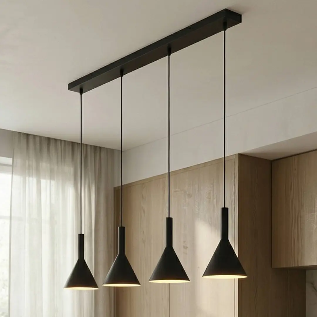 ARCCHIO Hanglamp 4-Lichts Staal - Ø19cm - E27 - Zwart/Wit