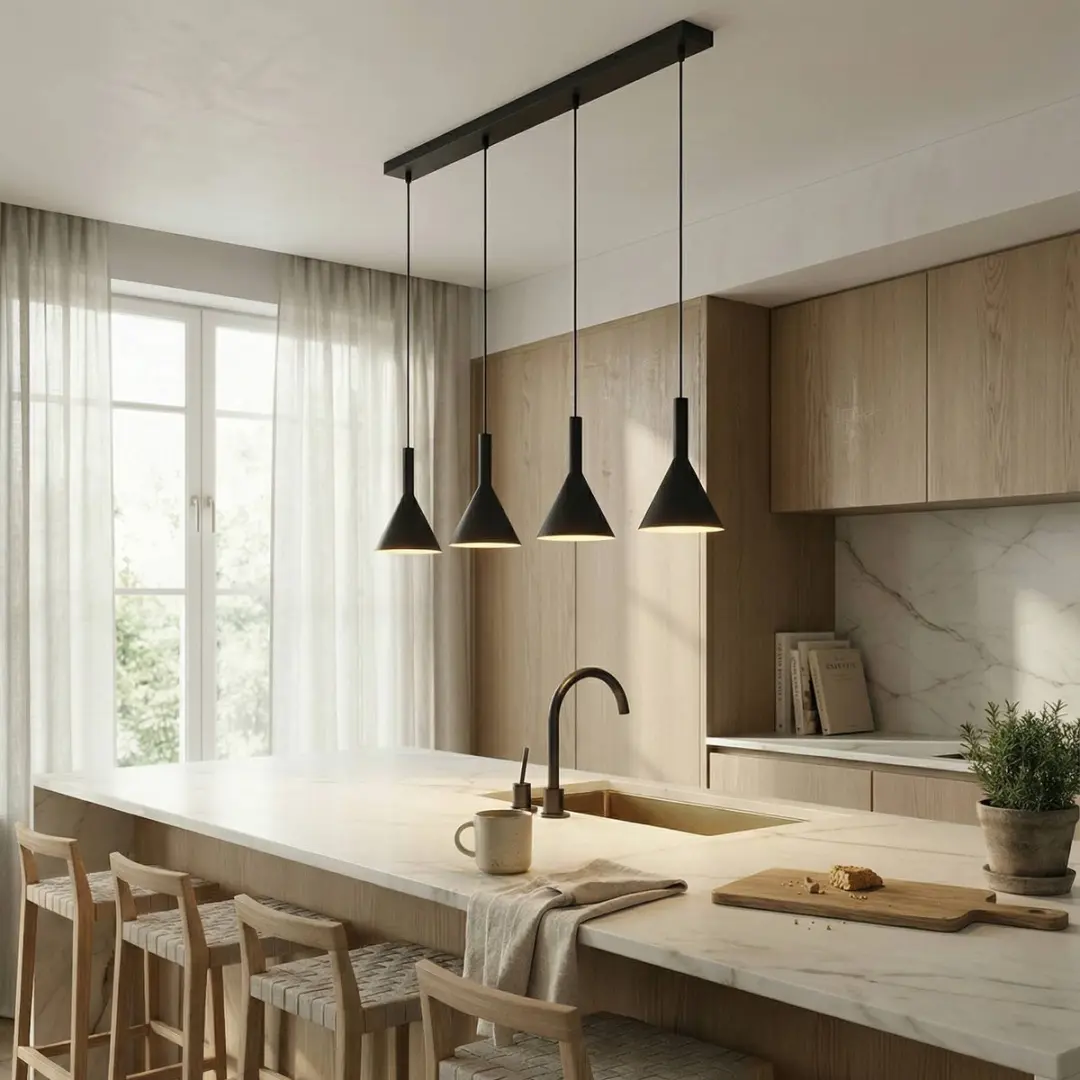 ARCCHIO Hanglamp 4-Lichts Staal - Ø19cm - E27 - Zwart/Wit