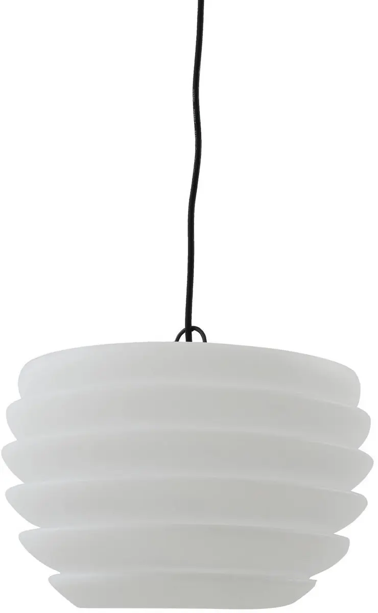 Lindby Hanglamp Buiten 1 Licht E27 - 38cm - Wit/Zwart