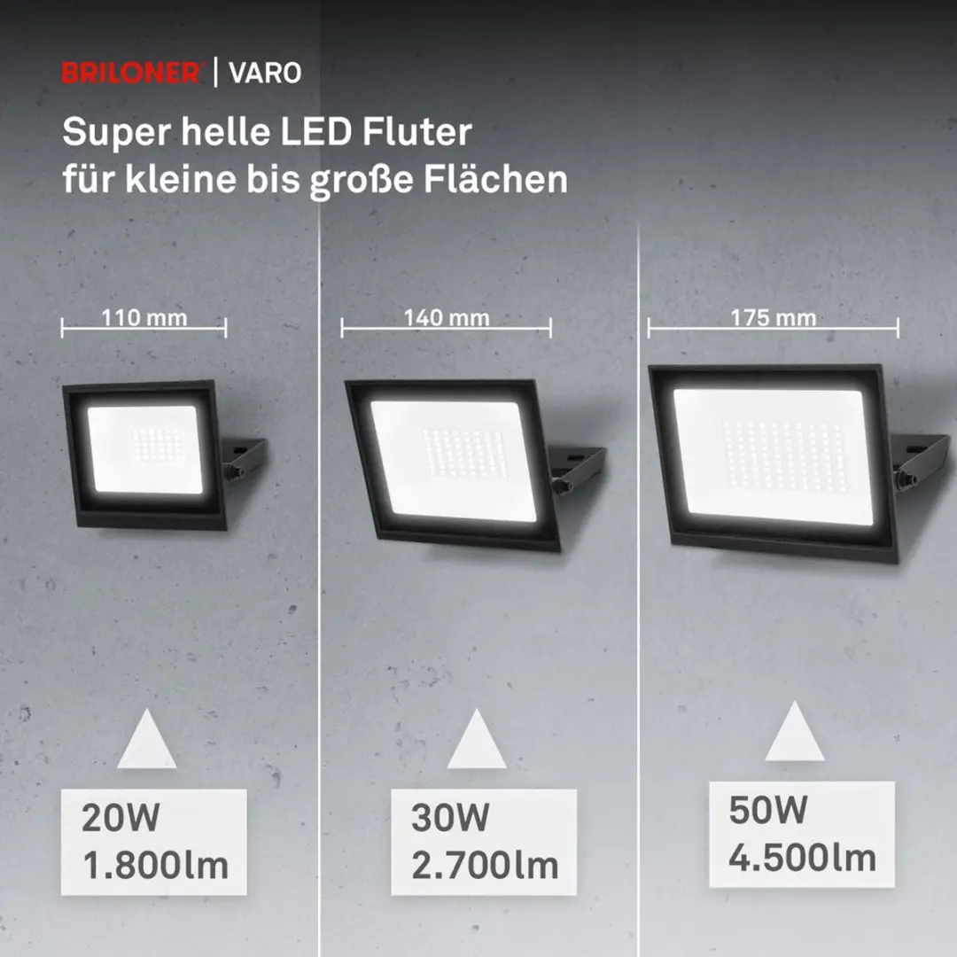 Briloner Varo LED Schijnwerper 50W - IP65 - Zwart