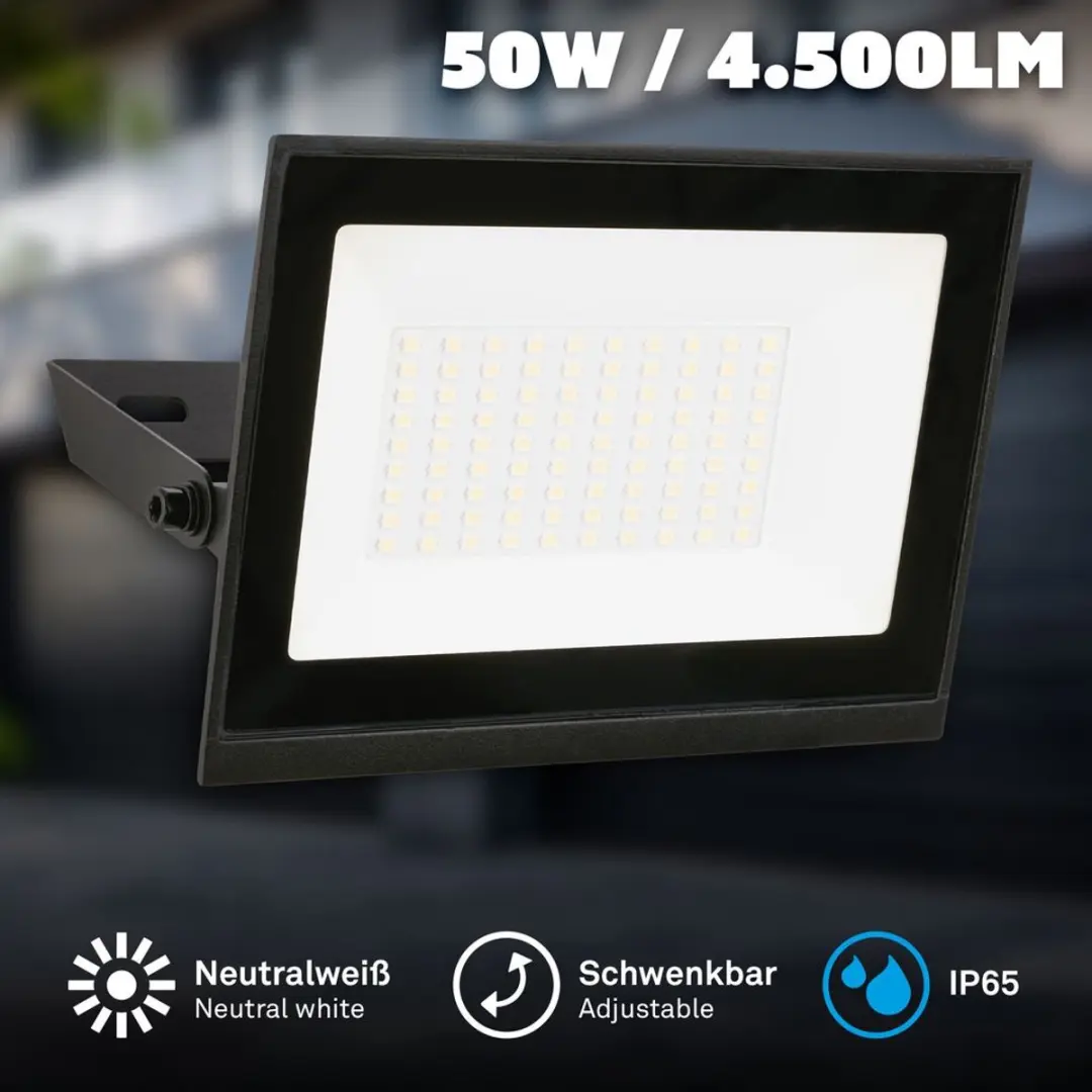 Briloner Varo LED Schijnwerper 50W - IP65 - Zwart