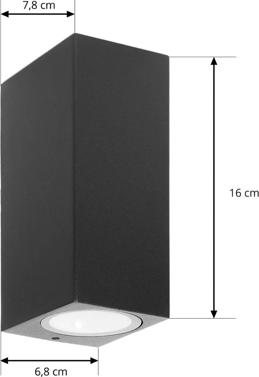 PRIOS Wandlamp Buiten 2-Lichts GU10 - Zwart