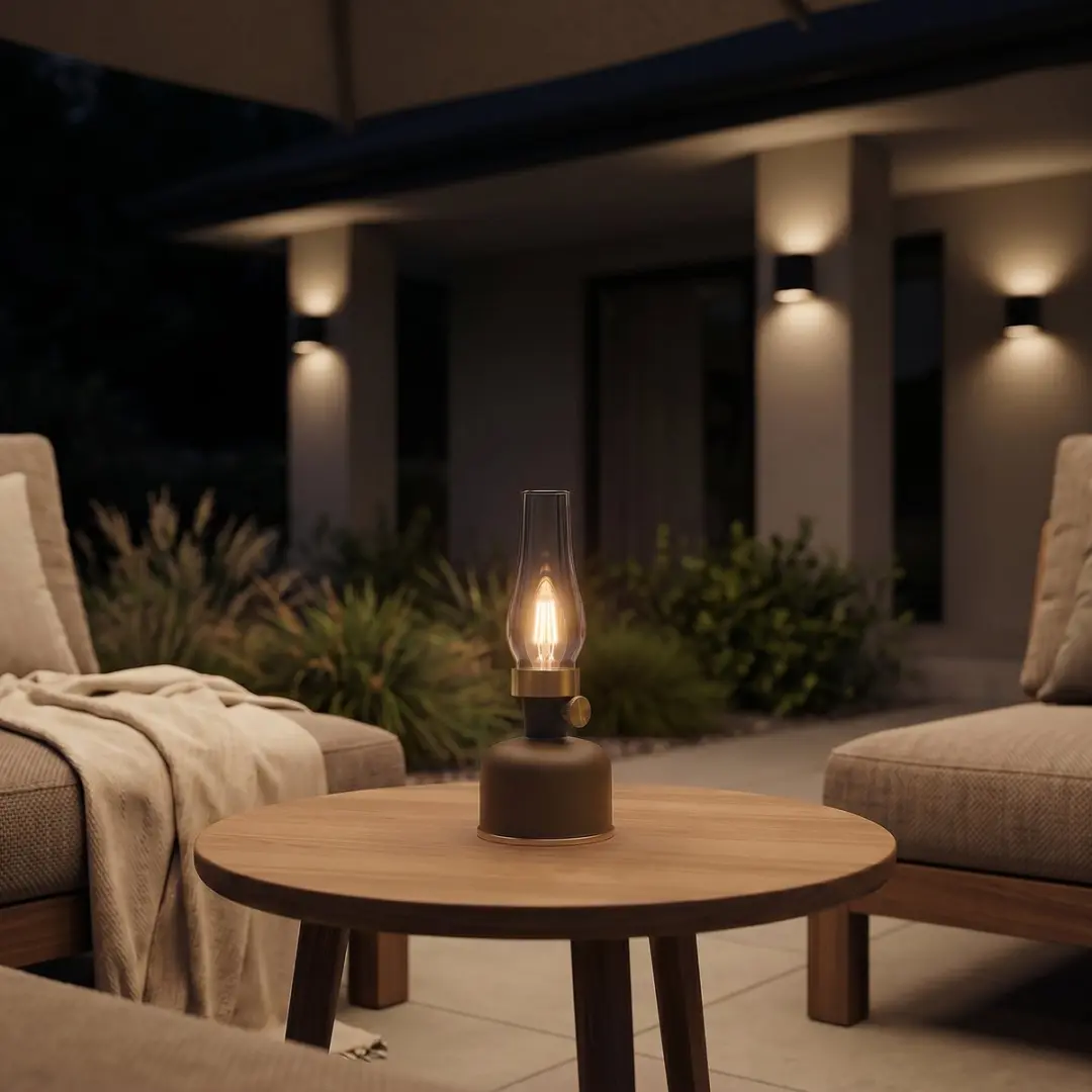 Calex Lavinio Oplaadbare LED Tafellamp - Warm Wit 1800K - Mocha