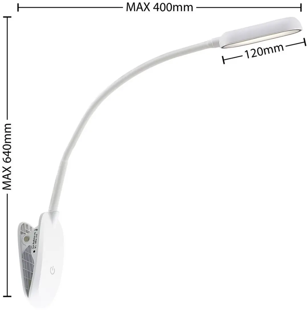 PRIOS Klemlamp met dimmer 1 Licht - Wit - afbeelding 6 van 6