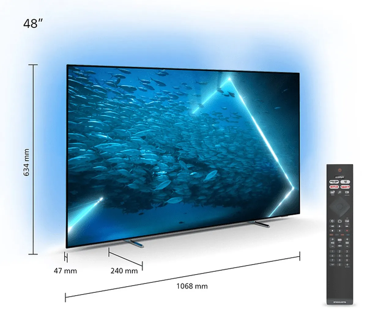 Philips 48OLED707/12 4K OLED TV - 48 inch - Metallic