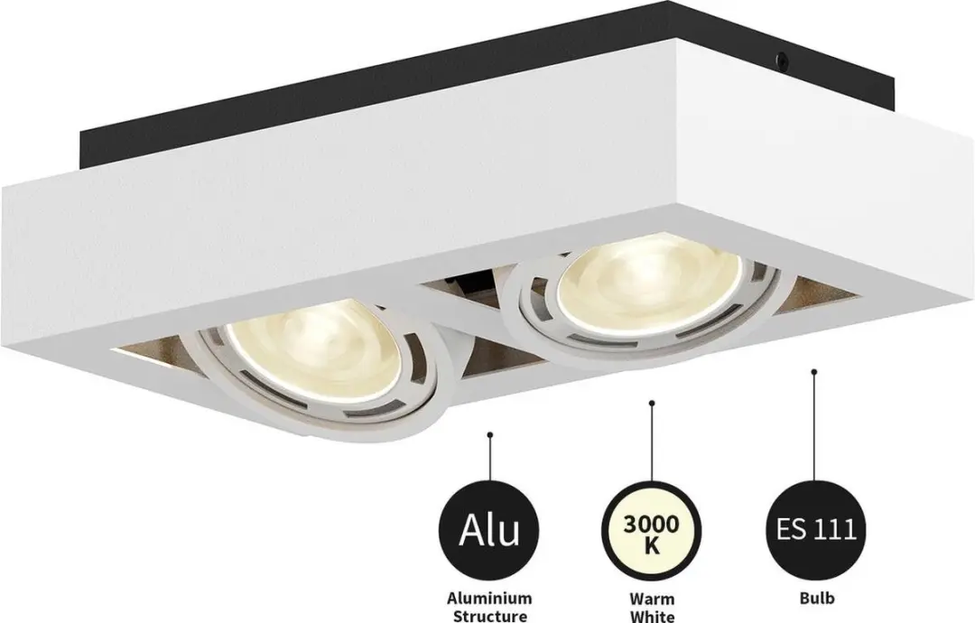 ARCCHIO Plafondlamp 2x GU10 - 20W - Wit