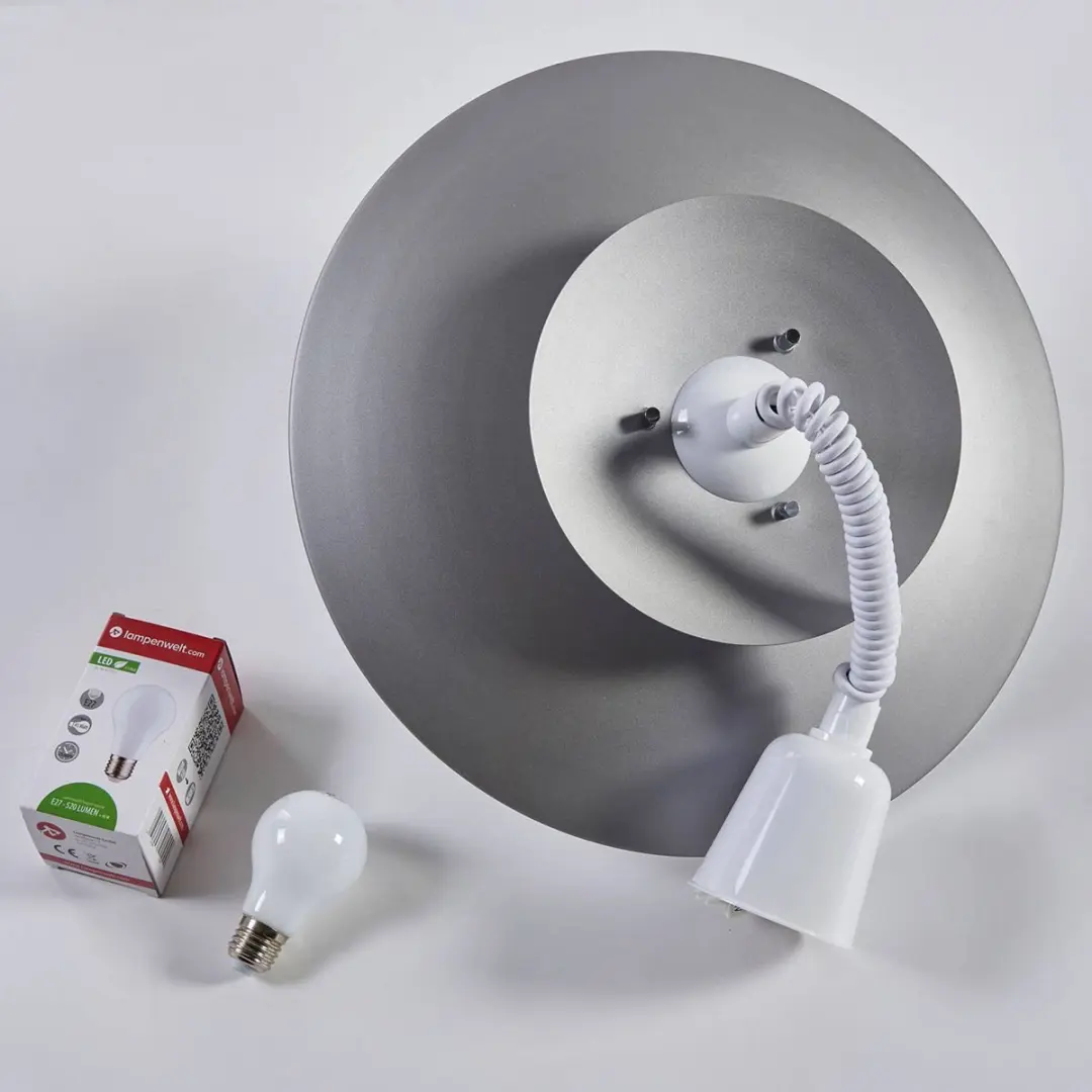 Lindby Scandinavische Hanglamp Nadija+ - 1 Lichtpunt - Grijs/Wit