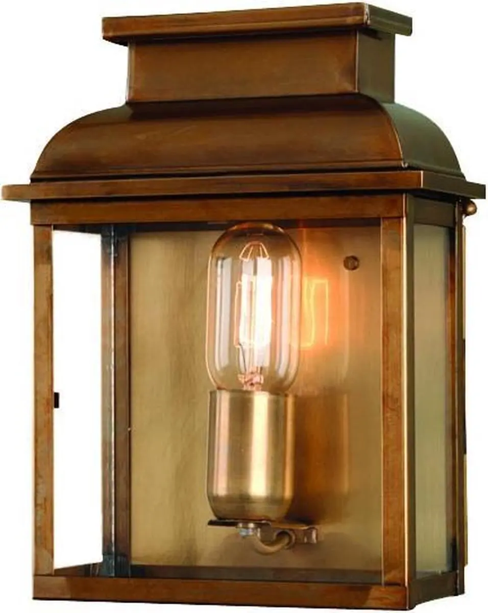 Elstead Old Bailey LED Wandlamp E27 60W - IP44 - Dimbaar - Aged Brass - afbeelding 6 van 6