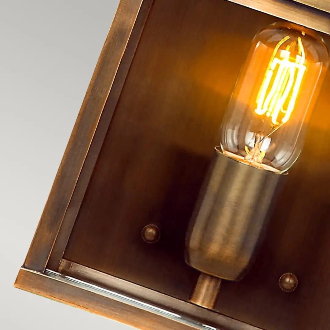 Elstead Old Bailey LED Wandlamp E27 60W - IP44 - Dimbaar - Aged Brass