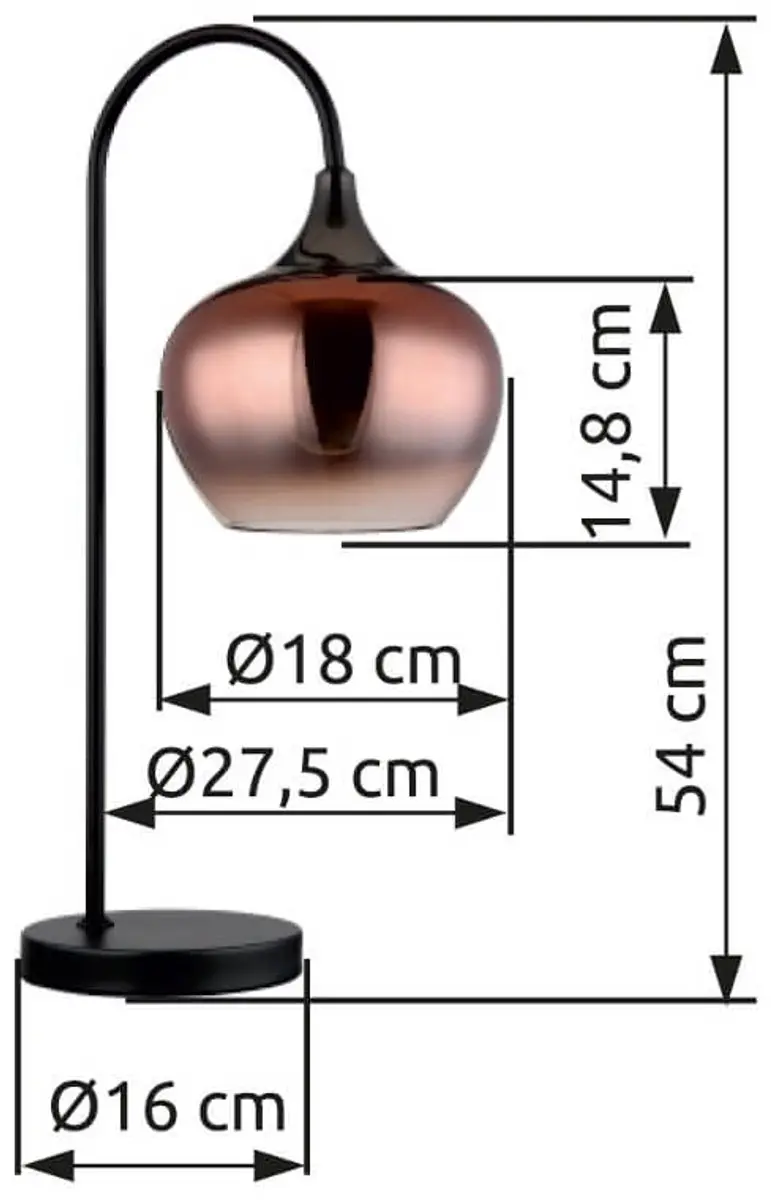 Globo Maxy Tafellamp - Rood - Glas - E27 - afbeelding 6 van 6