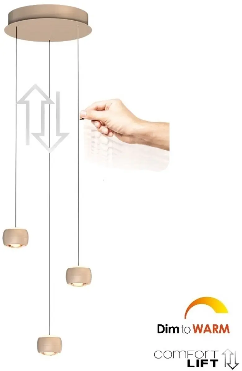 Freelight Cosmo 3 Hanglamp Ø35cm - 5 Lichtpunten - Beige