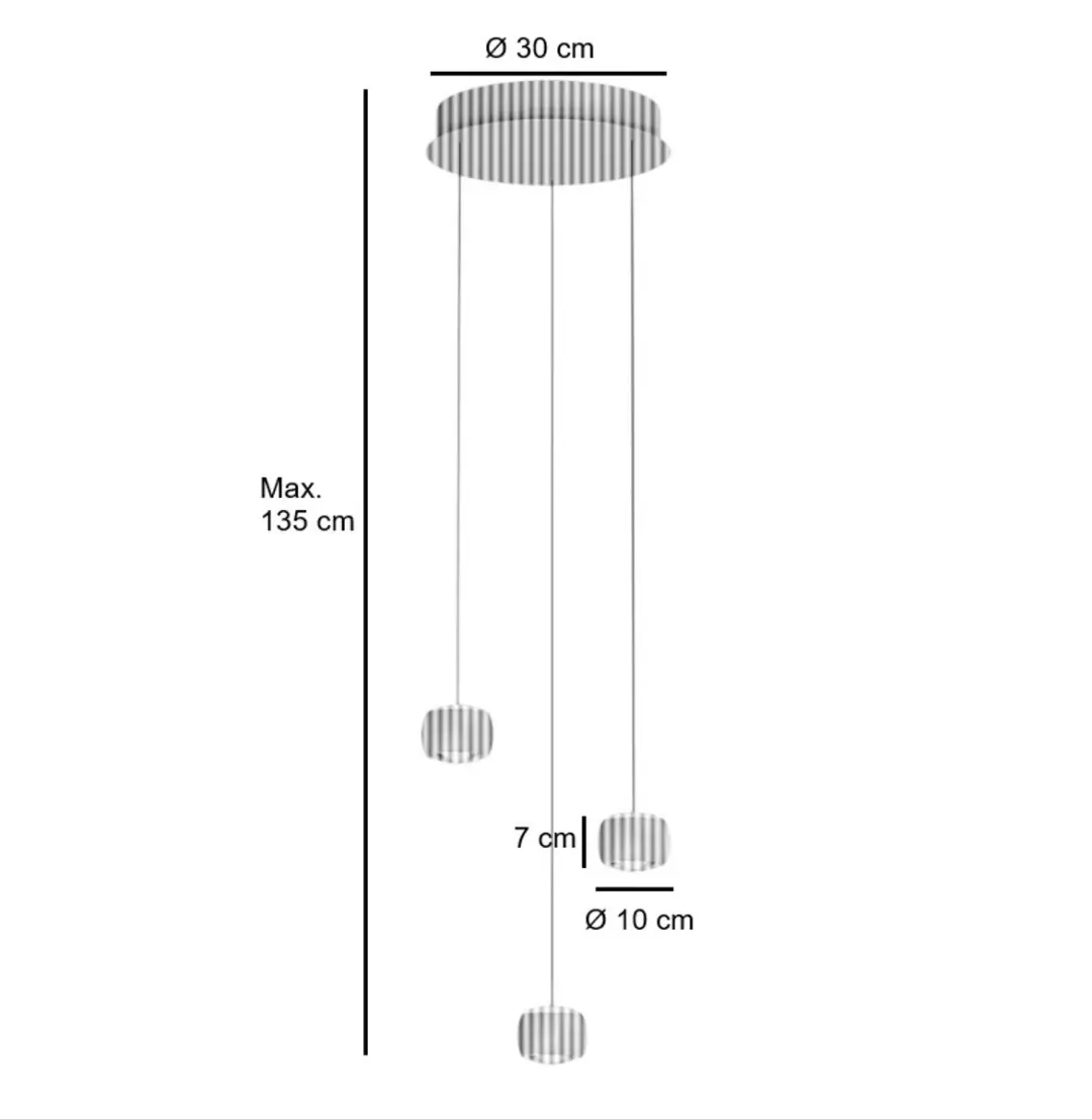 Freelight Cosmo 3 Hanglamp Ø35cm - 5 Lichtpunten - Beige