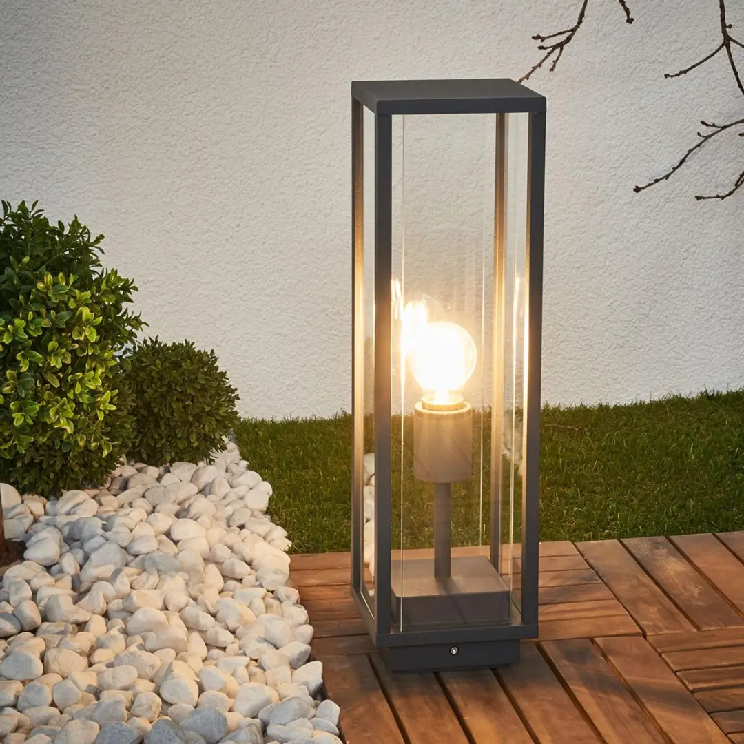 Lucande Sokkellamp Aluminium Glas 1 Licht E27