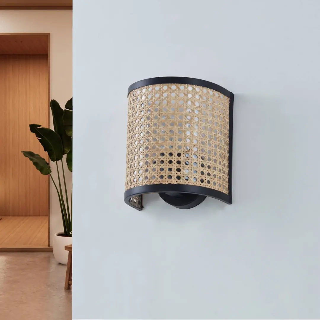 Lindby Wandlamp Rotan 1 Licht E27