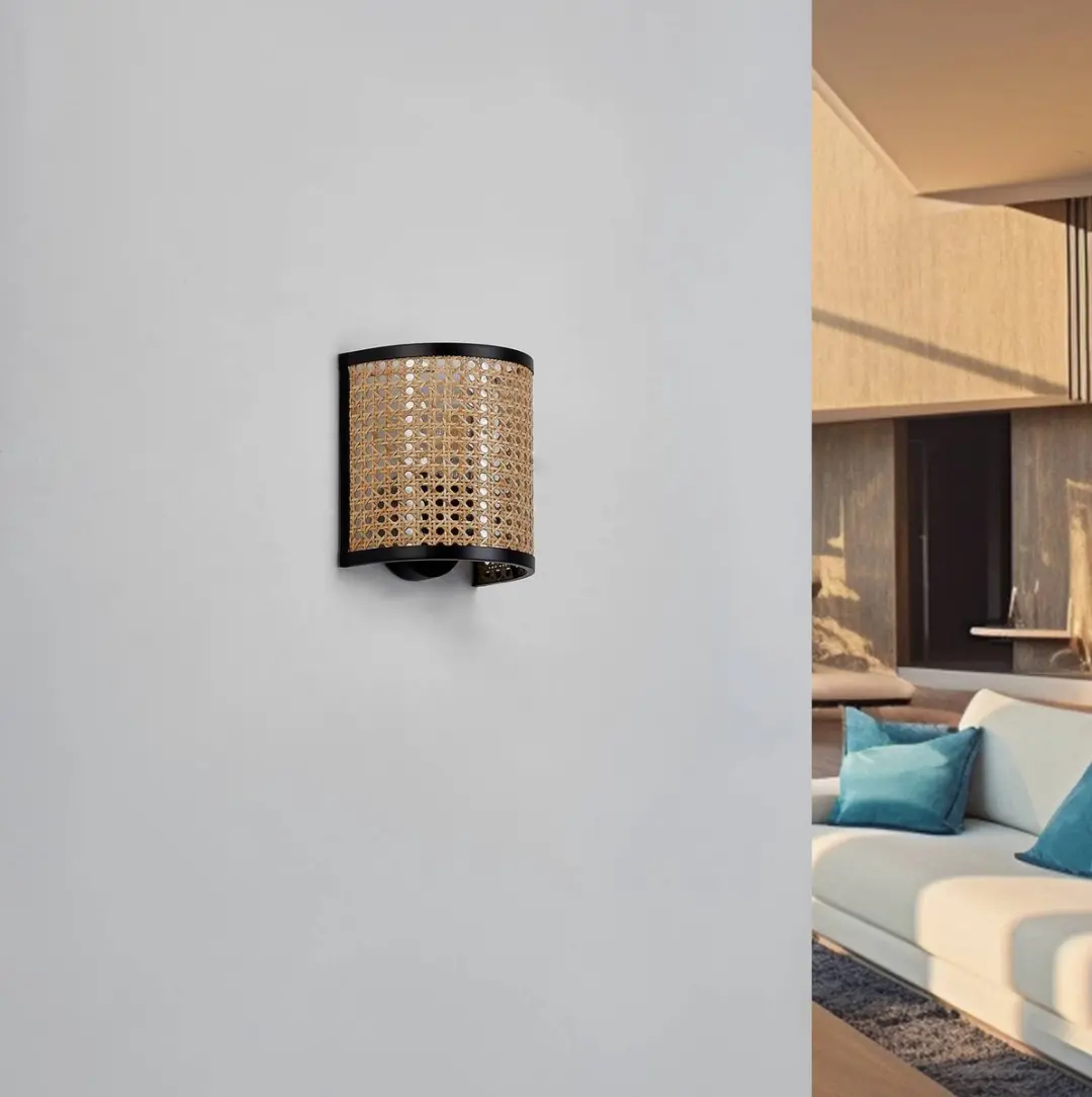 Lindby Wandlamp Rotan 1 Licht E27