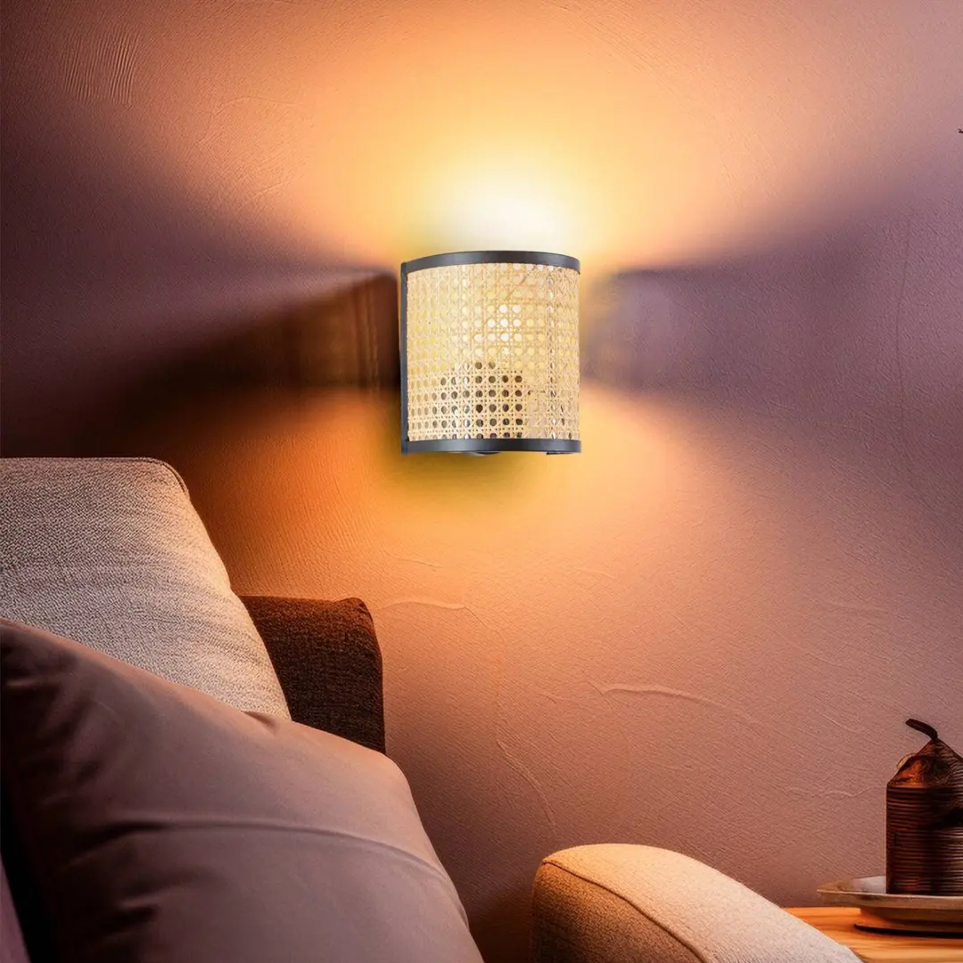 Lindby Wandlamp Rotan 1 Licht E27