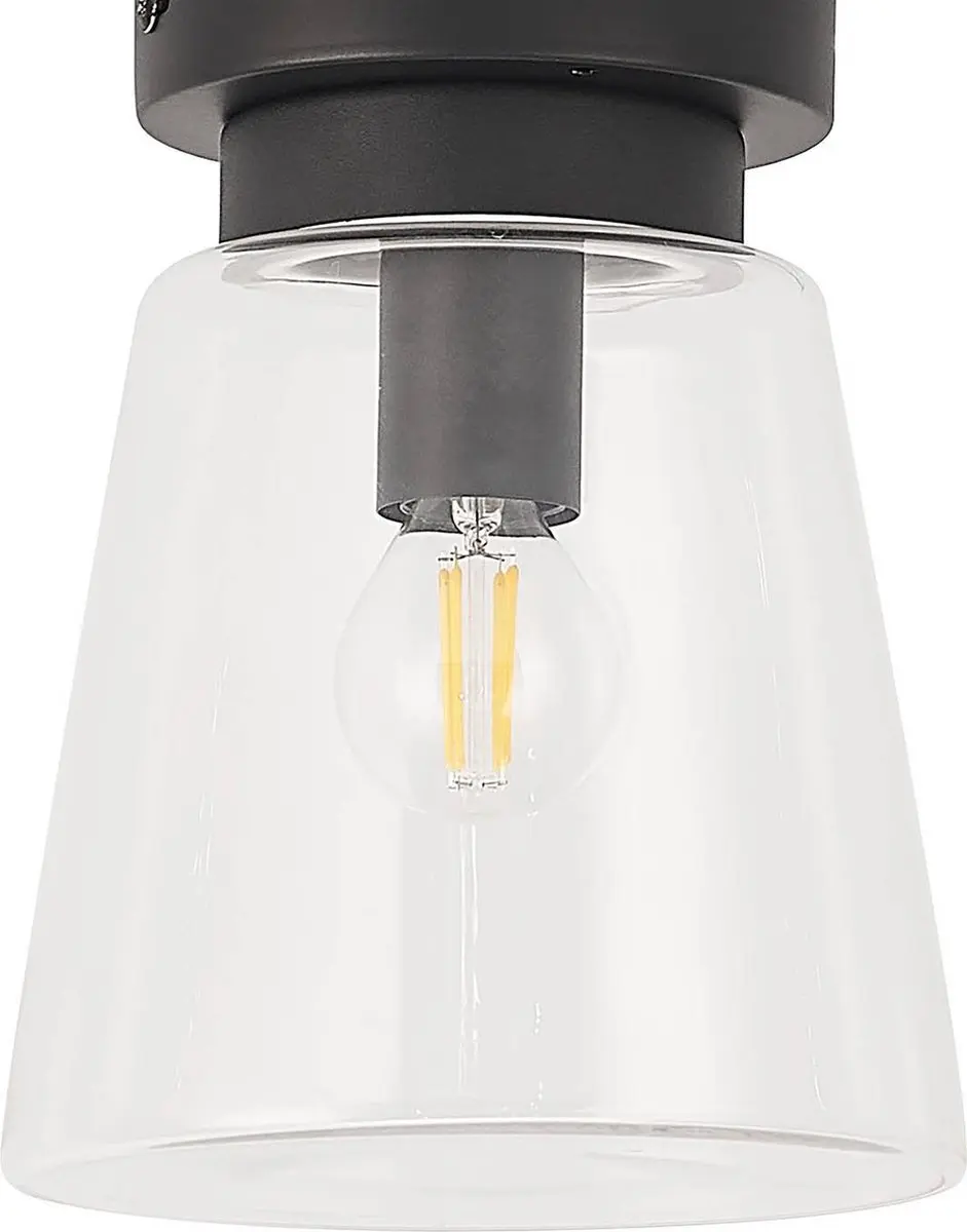 Lindby Plafondlamp Badkamer 1 Licht - Zwart Mat - afbeelding 6 van 6