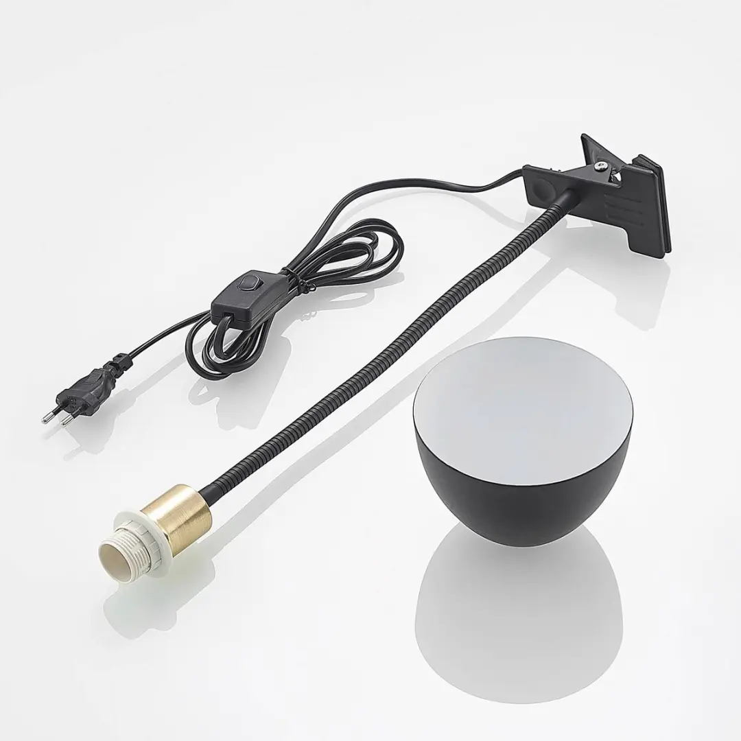 Lindby Klemlamp 1 Licht E14 - Mat Zwart/Messing