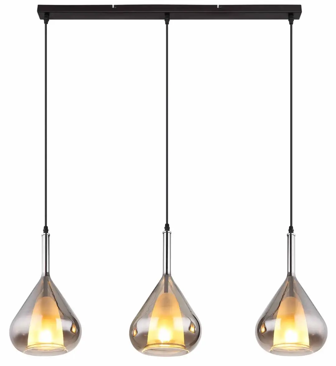 Globo Geeky Hanglamp E27 - 3 Lichtpunten - Ø20cm - Zwart