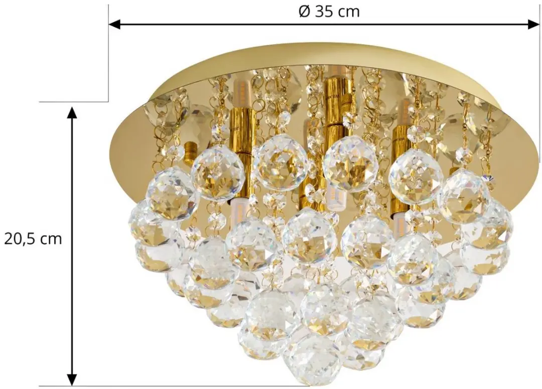 Lindby Plafondlamp 4 Lichtpunten G9 - 35cm - Goud