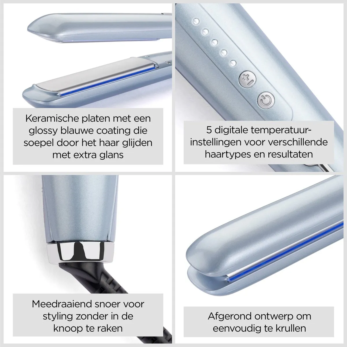 Babyliss Hydro Fusion Styler ST573E Stijltang 26mm - 5 standen - Icey blue