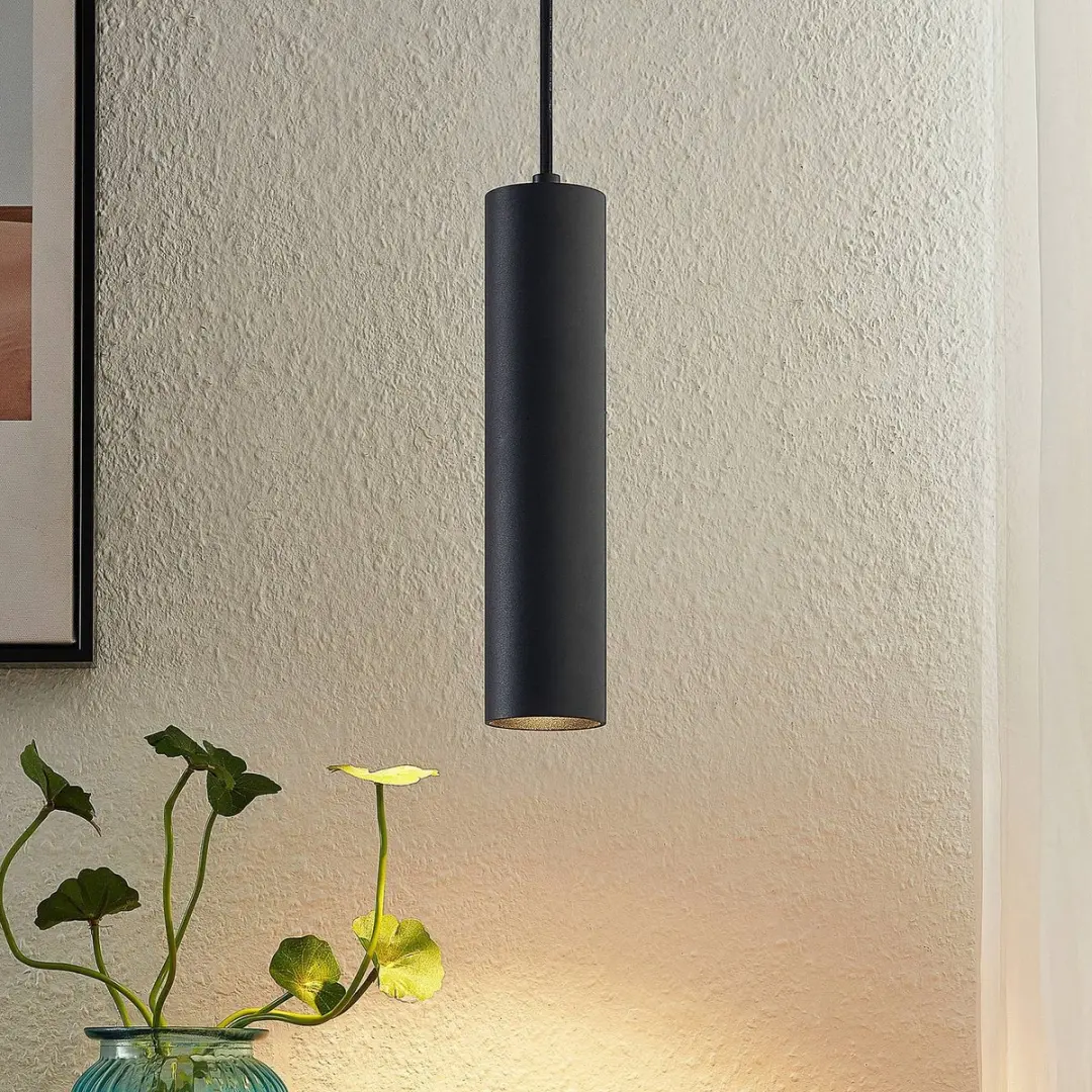 PRIOS Hanglamp 1 Licht GU10 - 25cm - Zandzwart