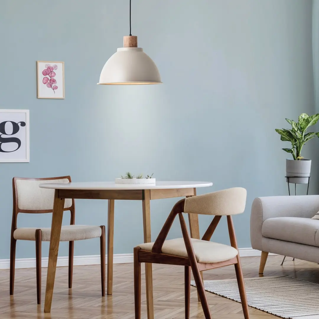 Brilliant Erena Hanglamp 38cm - Taupe Metaal/Hout