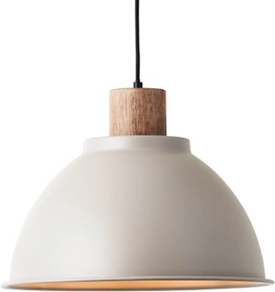 Brilliant Erena Hanglamp 38cm - Taupe Metaal/Hout - afbeelding 6 van 6