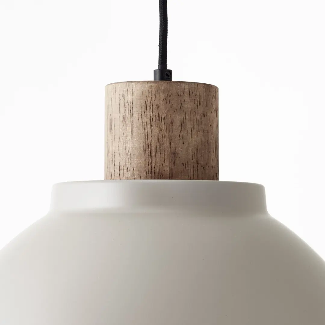 Brilliant Erena Hanglamp 38cm - Taupe Metaal/Hout