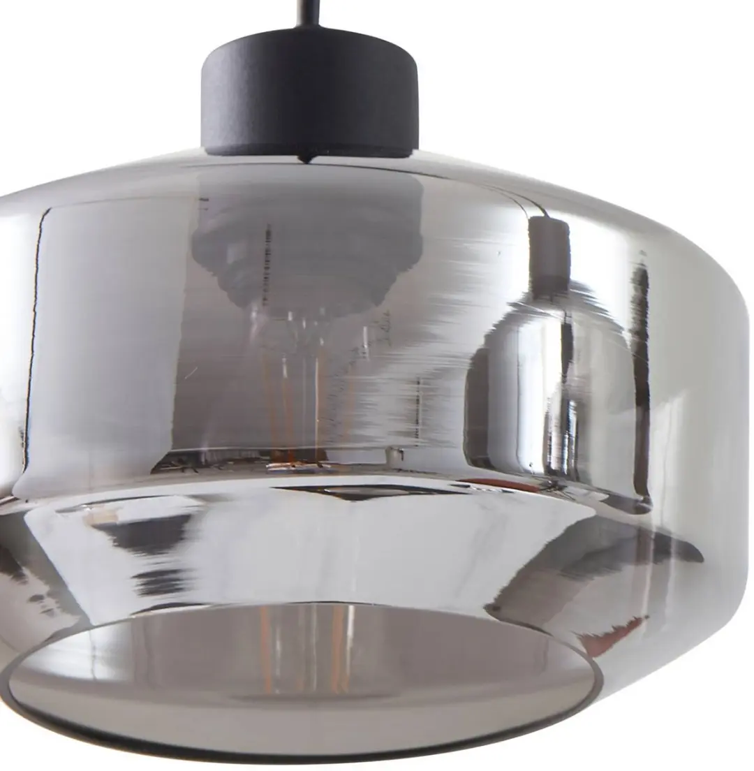 Lindby Hanglamp 4-lichts - 22cm - Rookgrijs/Zandzwart
