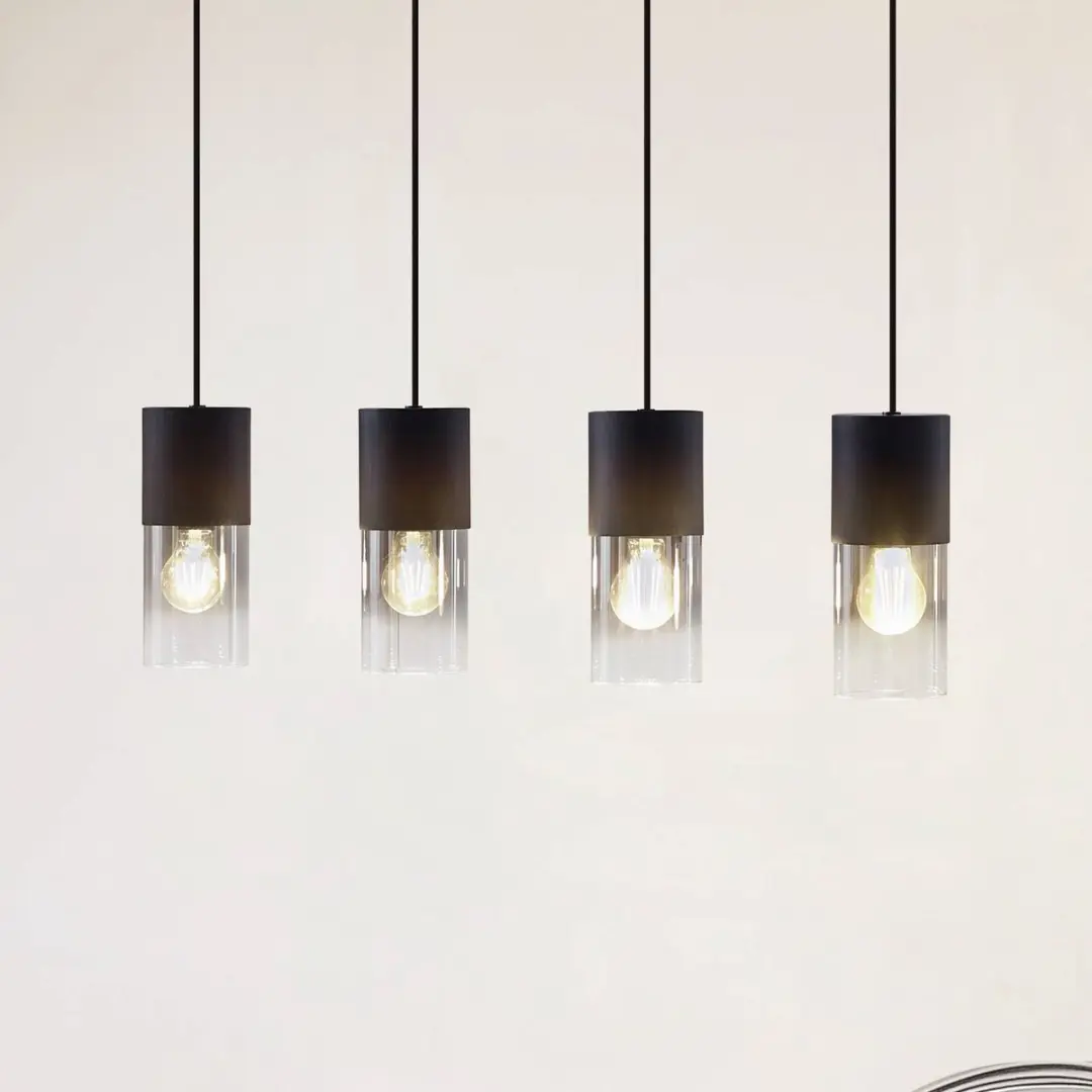 Lindby Hanglamp 4-lichts Glas Aluminium