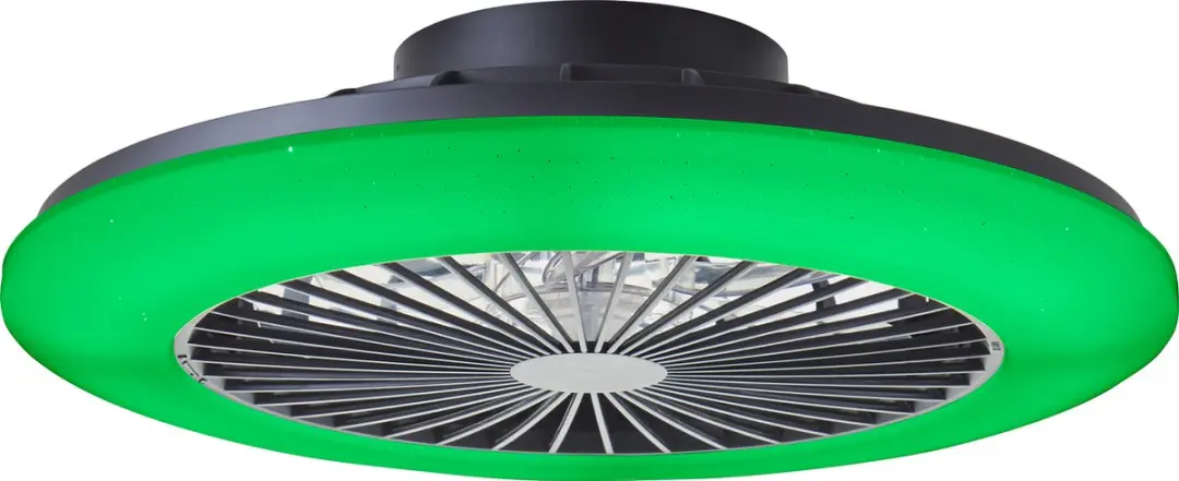 Brilliant Salerno Plafondventilator met LED 40W RGBW - 3000K-6500K - Zwart